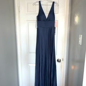 Cinderella Smoky Blue v-neck prom/bridesmaid dress, bnwt